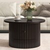 Lyngins 30.8" Square Farmhouse Coffee Table, 2-Tier Storage Center Table, Rustic Wood Finish Tea Table with Half Open Storage Compartment - 2 of 4