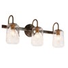 LNC Erharting 4.7-in Polished Gold and Black Bathroom Vanity Light with Ripple Glass Jar, Modern, 1-Light, 2-Light, 3-Light, 4-Light - 3 of 4