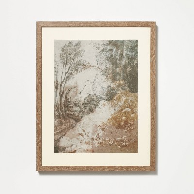 Photo 1 of 16 x 20 Ancient Fresco Linen Framed Wall Poster - Threshold designed with Studio McGee