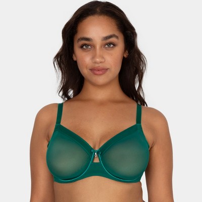 Curvy Couture Women'S Plus Size Sheer Mesh Full Coverage Unlined Underwire Bra