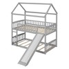 NicBex Twin Over Twin Bunk Bed with Safety Guardrail and Slide,House Loft Bed with Ladder,Modern Bunk Beds,Noise Reduced Bunk Beds for Bedroom - 2 of 4
