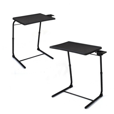 Sevobal Desks Set of 2 Portable Computer Table Office Desk Height Angle Adjusting Furniture, Black, .20.47"*15.75"*27.95"