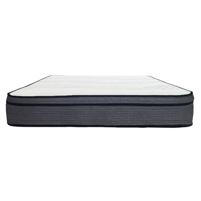 NicBex 14 Inch Hybrid Mattress for a Cool Sleep,Fiberglass Free,Pressure Relief,Plush Feel Mattresses,White+Gray