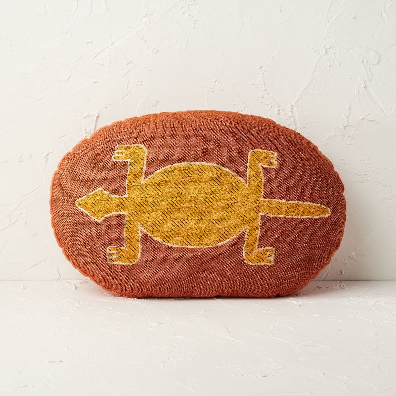 Oval Jungalow Lizard Decorative Throw Pillow Burnt Orange - Opalhouse&#8482; designed with Jungalow&#8482;, 1 of 5