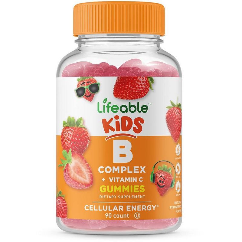 Lifeable B Complex for Kids, for Cellular Energy, Vegan, 90 Gummies, 1 of 4