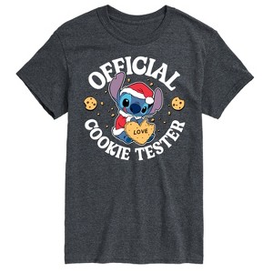 Men's - Lilo and Stitch - Christmas Official Cookie Tester Short Sleeve Graphic T-Shirt - 1 of 4