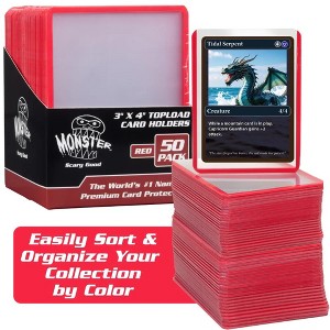 Monster Top Loaders for Trading Cards - 50, 3x4