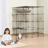 VEVOR Large 4-tier Cat Cage, 41 x 41 x 55", Detachable Metal Wire Cat Enclosure, with 4 Front Doors Hammock Ramp ladders, Indoor & Outdoor Crate - 2 of 4