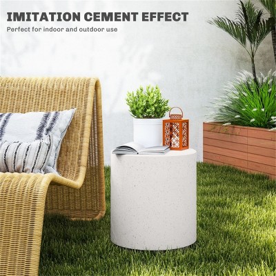 Maggift Patio End Tables, Modern Decorative Side Tables, Stylish Design for Patio, Living Room, Indoor and Outdoor Use, Black, 14.5"*14.5"*17"