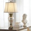 Regency Hill Montebello 30" Tall Large Traditional End Table Lamp Antique Gold Finish Mercury Glass Single Off-White Shade Living Room Bedroom Bedside - 2 of 4