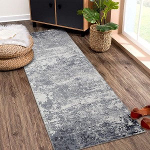 Washable Modern Abstract Rug Non Slip Low Pile Rug Soft Throw Floor Cover Foldable Indoor Carpet for Living Room Bedroom Playroom Nursery - 1 of 4