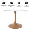 LeisureMod Bristol 35'' Modern Round Dining Table – Durable MDF Top and Wood-Transfer Natural Steel Base for Kitchen, Dining Room, or Cafes - 2 of 4