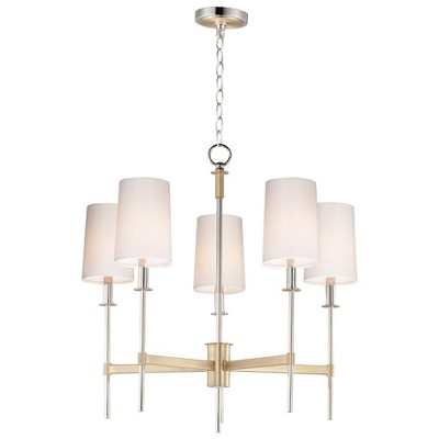 Maxim Lighting Uptown 5 - Light Chandelier in  Satin Brass/Polished Nickel