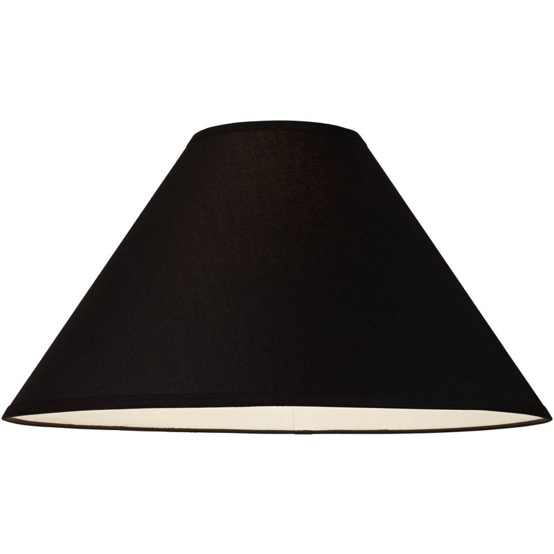 Springcrest Black Large Chimney Empire Lamp Shade 6" Top x 19" Bottom x 12" Slant (Spider) Replacement with Harp and Finial, 4 of 9