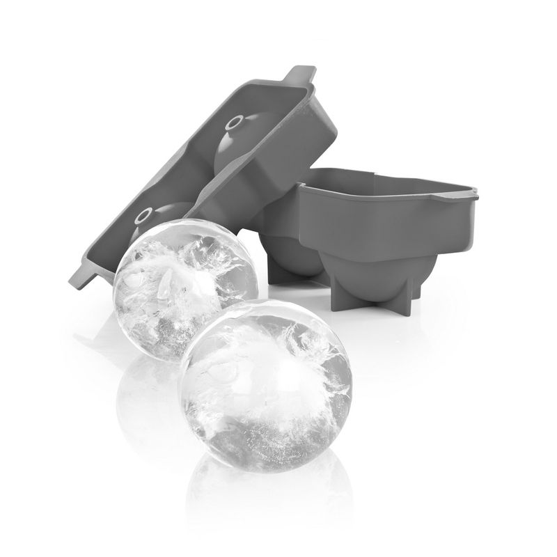 True Gray Neptune Sphere Ice Cube Mold - Silicone Ball Ice Cube Molds for Whiskey Bourbon and Cocktails in Grey, 2.25 Inch, 5 of 8