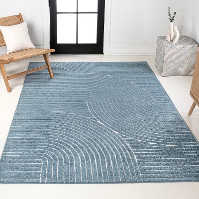 JONATHAN Y Skagen High-Low Minimalist Curve Geometric Indoor/Outdoor Area Rug