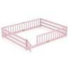 Safstar Queen Size Floor Bed w/Full Length Safety Guardrails & Door for Boys, Girls - 2 of 4