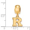 Black Bow Jewelry 14k Yellow Gold Plated Sterling Silver Rutgers Scarlet Knights NCAA Bead Charm - 2 of 3
