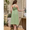 INSPIRE CHIC Women's V Neck Sleeveless A-line Backless Beach Sundress Midi Dress - 3 of 4