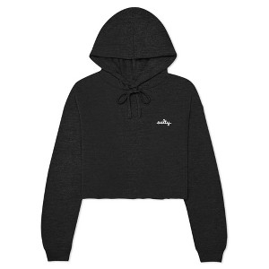 Dalix Salty Embroidery Fleece Hoodie Cropped Long Sleeve Drawstring Fall Spring Womens - 1 of 4