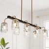 LNC Erharting 8-Lights 39" Modern Linear Kitchen Island Pendant  Lights, Polisehd Gold and Matte BLack with Clear Glass Jar - 2 of 4