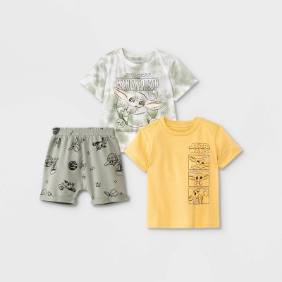 Toddler Boys' 3pc The Child Top and Bottom Set - Green/Gold