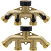 VisioGear Garden Hose Splitter 4 Way, Garden Hose Adapter with 4 Valves, Gold & Black, 6.5"*1"*3.2" - 4 of 4