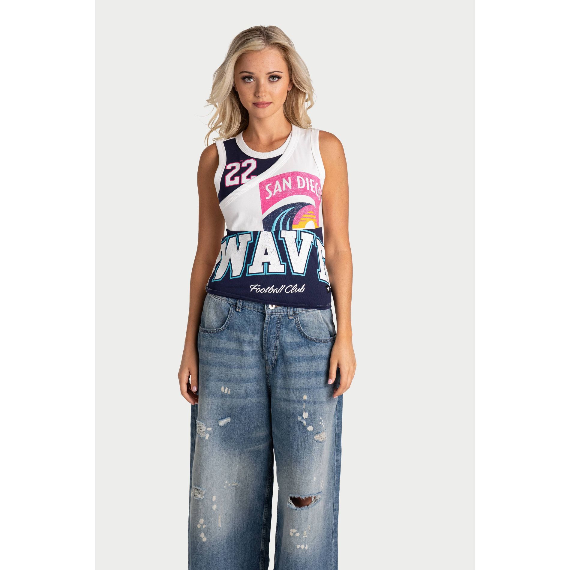 NWSL San Diego Wave Women's Cotton Mesh Tank Top - S