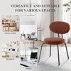Set of 2 Mid-Century Modern Dining Chairs with Curved Backrest and Metal Legs, Upholstered Kitchen Side Chairs with Round Seat - 3 of 4