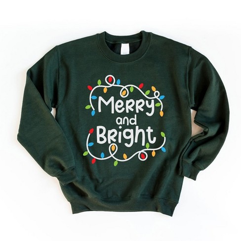 Simply Sage Market Women's Graphic Sweatshirt Merry and Bright Lights - image 1 of 4