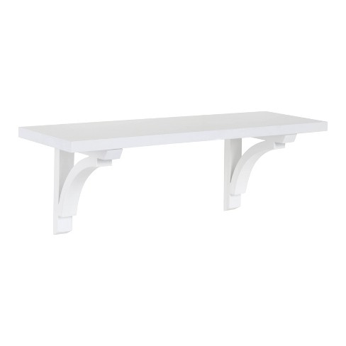 White wood store wall shelf