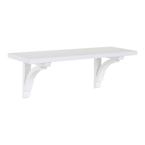 24 X 8 5 Corblynd Wooden Wall Shelf With Brackets White Kate Laurel All Things Decor Target - White Wall Shelves With Brackets