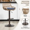 Modern Adjustable Swivel Bar Stools Set of 2, Counter Height Chairs with Linen Upholstery for Kitchen Dining Room-3irtyhousy - 3 of 4