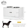 INFURNIC Pet Bowl Large Elevated Dog Feeding Station with Storage Cabinet Stainless Steel Bowls, White, 23.5"*11.75"*14" - 3 of 4