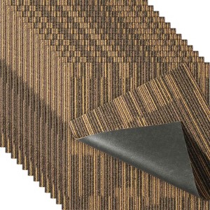 Angel Sar Carpet Tiles 20x20 Inch, 12-Piece Reusable Carpet Squares with Padding, Mixed Brown for DIY Flooring - 1 of 4
