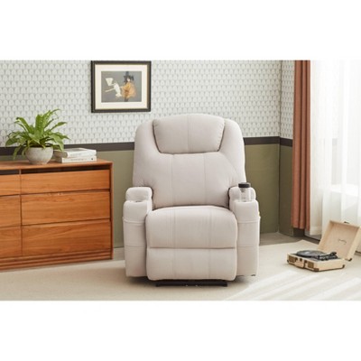 Power Recliner Chair,Modern Reclining Chair w/Footrest Backrest Breathable Padded Fabric Home Theater Seating Reclining Easy Lounge for Living Room