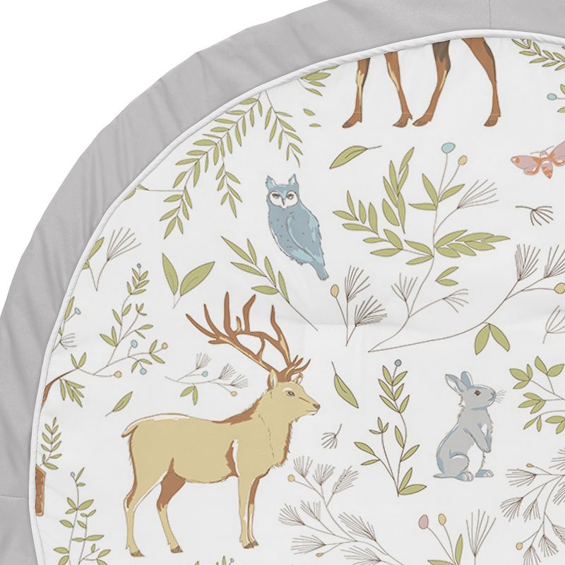 Sweet Jojo Designs Boy or Girl Gender Neutral Unisex Baby Tummy Time Playmat Woodland Toile Grey Green and Taupe, 4 of 6
