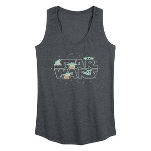 Women's - Star Wars - The Mandalorian Grogu Star Wars Graphic Racerback Tank - 1 of 4
