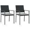 vidaXL 3 Piece Patio Dining Set with Cushions Poly Rattan and Steel - 31.5" Table Length 2 Items Cushion Included - 4 of 4