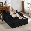 61" Oversized Chaise Lounge Chair Indoor, Cloud Fluffy Chaise Lounges Corduroy Upholstered Sofa Bed w/Throw Pillows for Living Room Home - 3 of 4