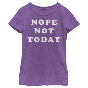 Girl's Lost Gods Nope Not Today Motto Text T-Shirt - 1 of 4