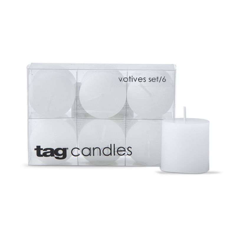 TAG Chapel Basic Votive Unscented Paraffin Wax Candles Set Of 6, Burn Time 5 hours, 1 of 7