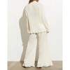 Women's Pleated Set Blouse Pants - Blue B - 2 of 3
