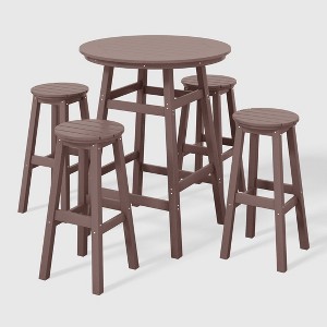 WestinTrends Malibu All Weather Hdpe Outdoor Patio Bar Height Dining Set (5-Piece) - 1 of 4