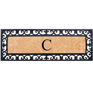 A1HC Rubber Coir Doormat For Outdoor Entrance, Anti-Shed Treated Front Door Mat 18x48, Monogrammed - 1 of 4