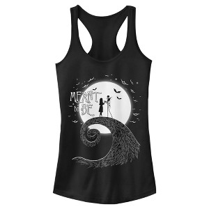 Juniors Womens The Nightmare Before Christmas Halloween Jack Skellington Sally Meant to Be Racerback Tank Top - 1 of 4