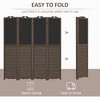 Wooden Room Divider with Blackboard, 4 Panel Folding Privacy Screen for Home Office, 5.5' Brown - 4 of 4