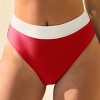 Women's Chic High-Waisted Bikini Bottoms with White Waistband - Cupshe - 4 of 4