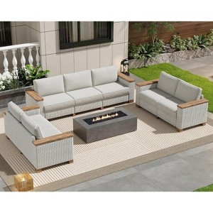 Outdoor Patio Furniture Set, Rattan Wicker Sofa Set - 1 of 4