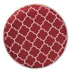 Candice Quatrefoil Velvet Upholstered Metal Ottoman Red - Baxton Studio: Gold Frame, Footstool, No Storage - 3 of 4